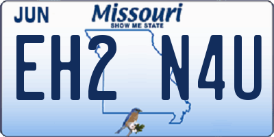 MO license plate EH2N4U