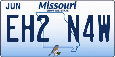 MO license plate EH2N4W
