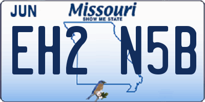 MO license plate EH2N5B