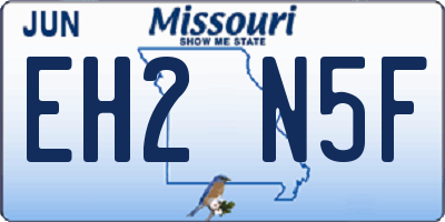 MO license plate EH2N5F