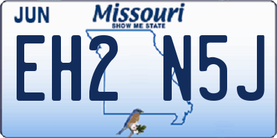 MO license plate EH2N5J