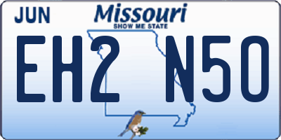 MO license plate EH2N5O