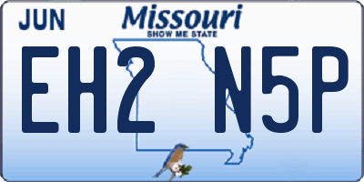MO license plate EH2N5P