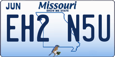 MO license plate EH2N5U
