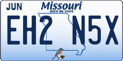 MO license plate EH2N5X