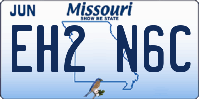 MO license plate EH2N6C
