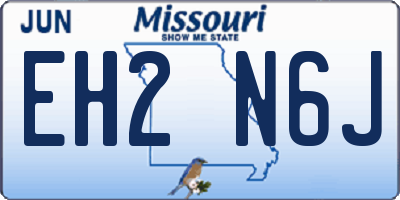 MO license plate EH2N6J