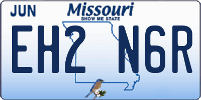 MO license plate EH2N6R