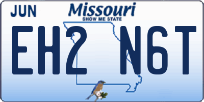 MO license plate EH2N6T