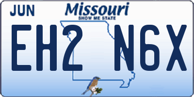 MO license plate EH2N6X