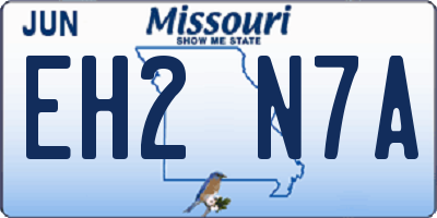 MO license plate EH2N7A