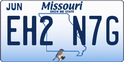 MO license plate EH2N7G
