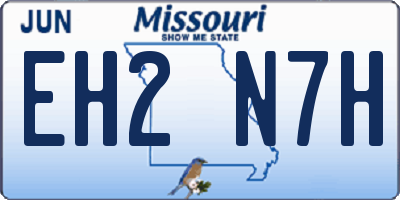 MO license plate EH2N7H