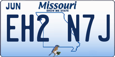 MO license plate EH2N7J