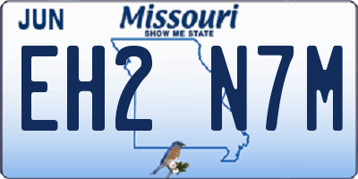 MO license plate EH2N7M