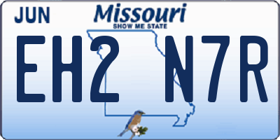 MO license plate EH2N7R