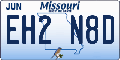 MO license plate EH2N8D