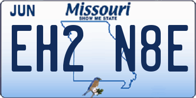 MO license plate EH2N8E