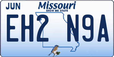 MO license plate EH2N9A