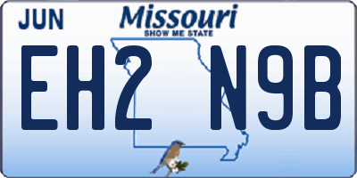 MO license plate EH2N9B