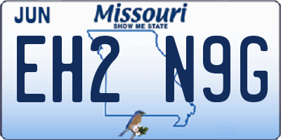 MO license plate EH2N9G