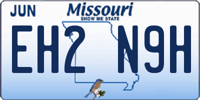 MO license plate EH2N9H