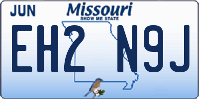 MO license plate EH2N9J