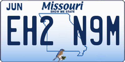 MO license plate EH2N9M