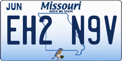 MO license plate EH2N9V