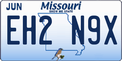 MO license plate EH2N9X