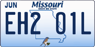 MO license plate EH2O1L