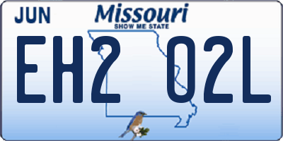 MO license plate EH2O2L