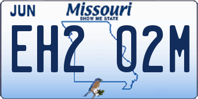MO license plate EH2O2M