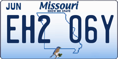 MO license plate EH2O6Y