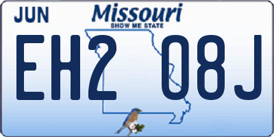 MO license plate EH2O8J