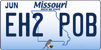 MO license plate EH2P0B