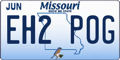 MO license plate EH2P0G