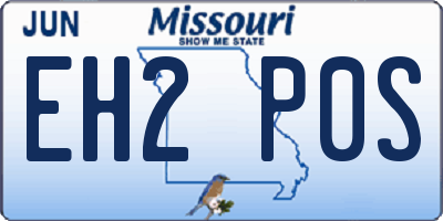 MO license plate EH2P0S