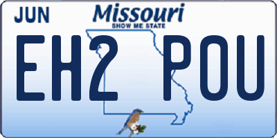 MO license plate EH2P0U