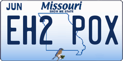 MO license plate EH2P0X