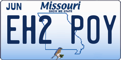 MO license plate EH2P0Y