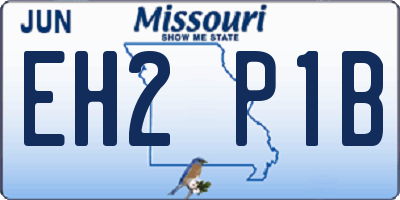 MO license plate EH2P1B