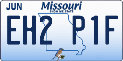 MO license plate EH2P1F