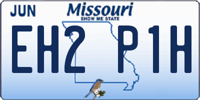 MO license plate EH2P1H