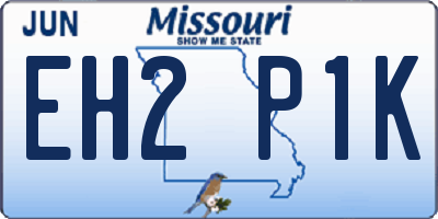MO license plate EH2P1K
