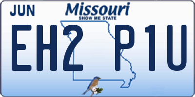 MO license plate EH2P1U