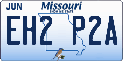 MO license plate EH2P2A