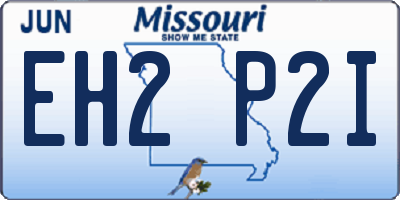 MO license plate EH2P2I