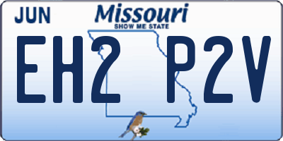 MO license plate EH2P2V