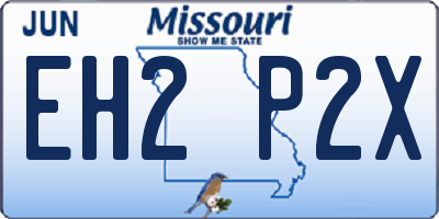 MO license plate EH2P2X
